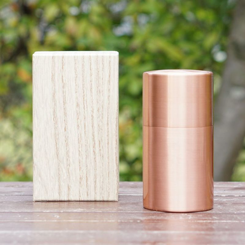茶筒　純銅製 ギフト 純銅製茶筒（中蓋・化粧箱付き）【送料無料】 | 木谷製茶